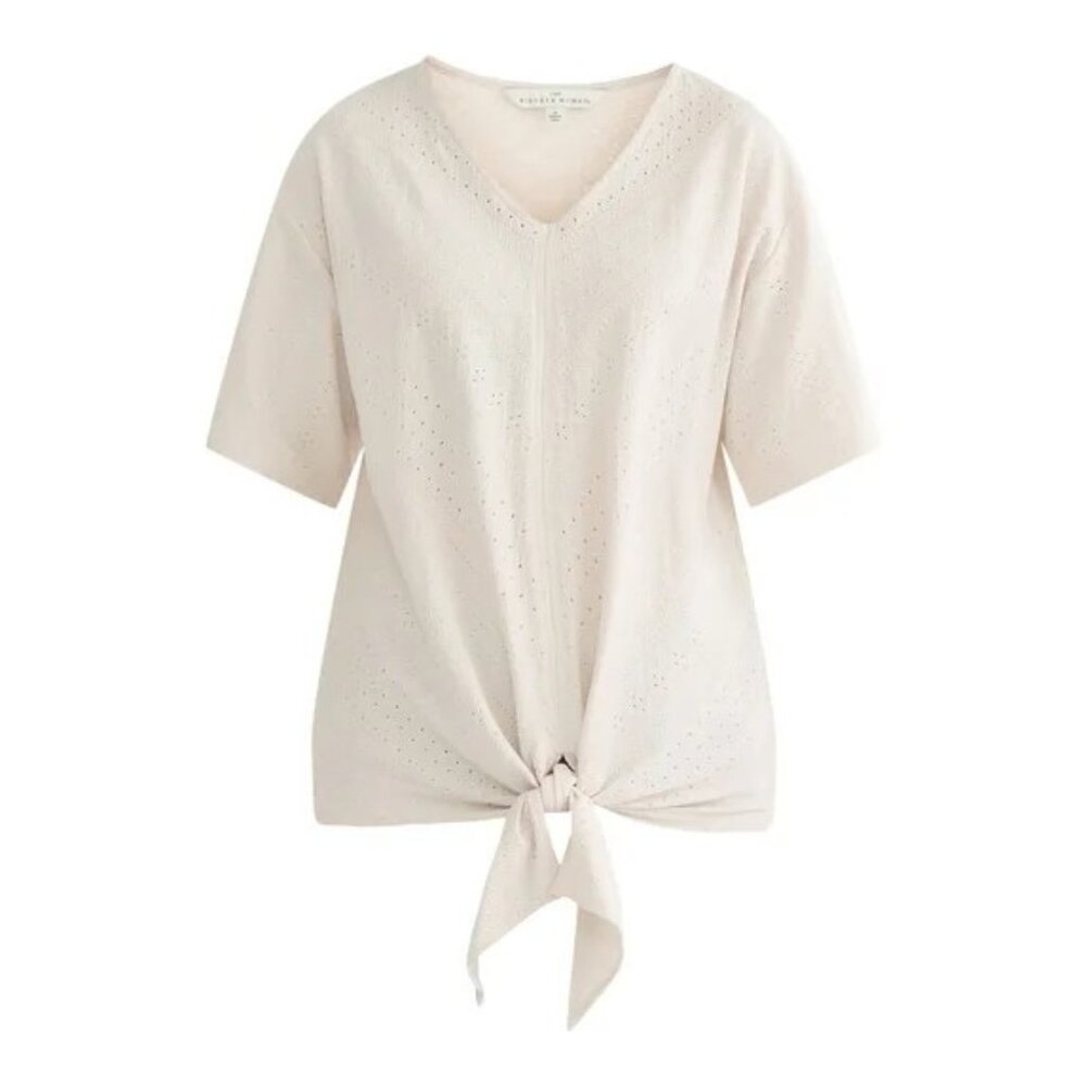 The Pioneer Woman Tie Front Textured Knit Top NIP - Picture 2 of 5